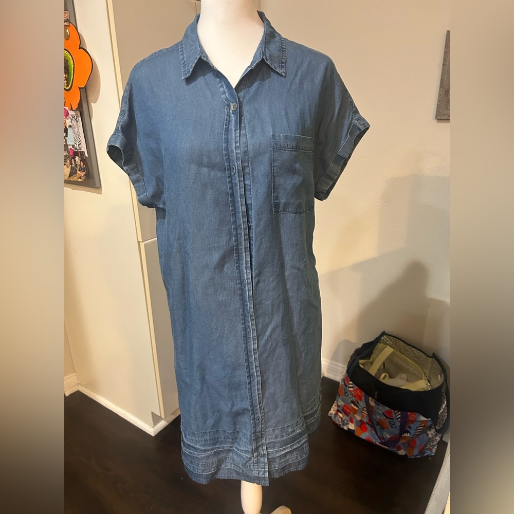 Button down denim dress